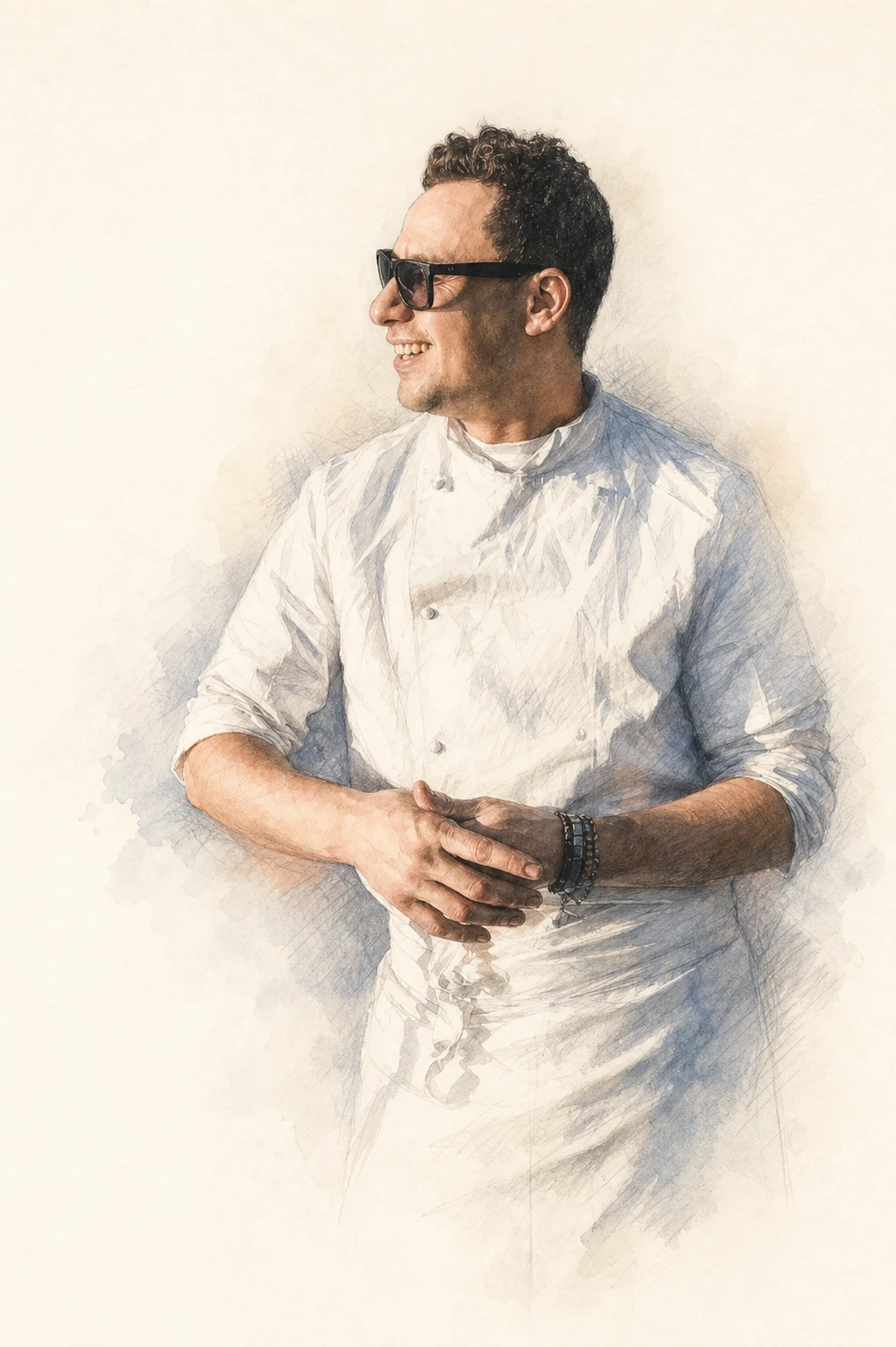 Ritratto illustrato dello Chef Mourad Dakir