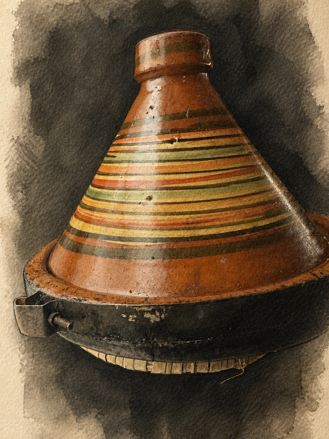 Illustrazione verticale di una tajine tradizionale